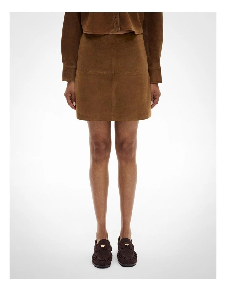 Suede Skirt in Rust image 1