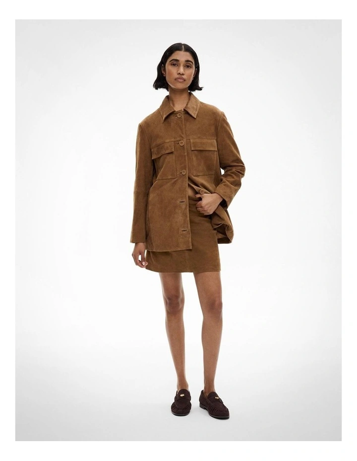 Suede Skirt in Rust image 2