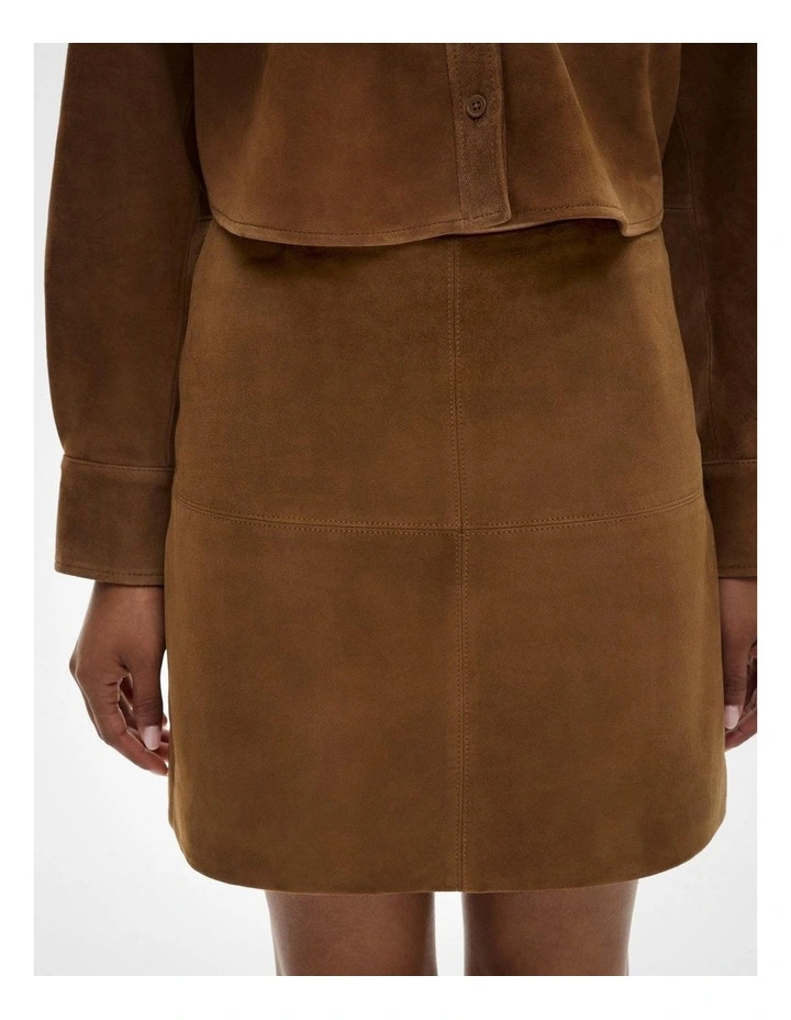 Suede Skirt in Rust image 3