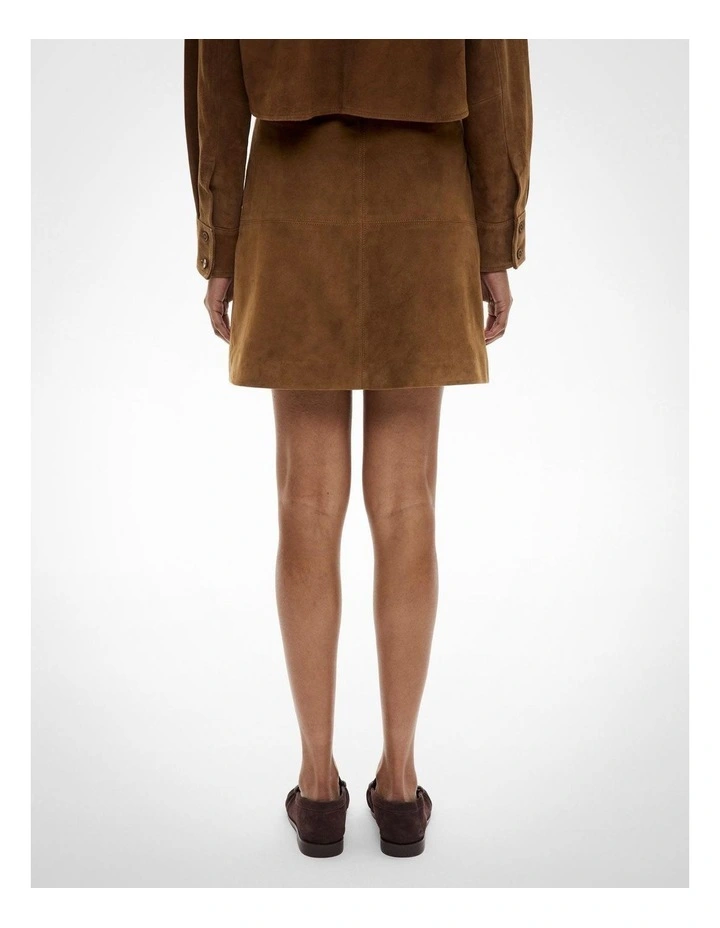 Suede Skirt in Rust image 4