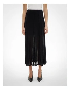 Panelled Mesh Skirt in Black