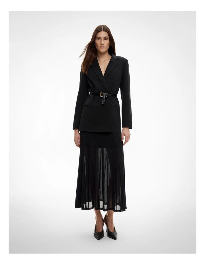 Panelled Mesh Skirt in Black image 2