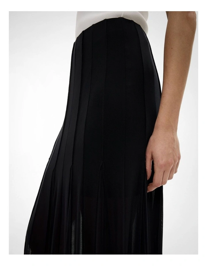 Panelled Mesh Skirt in Black image 4