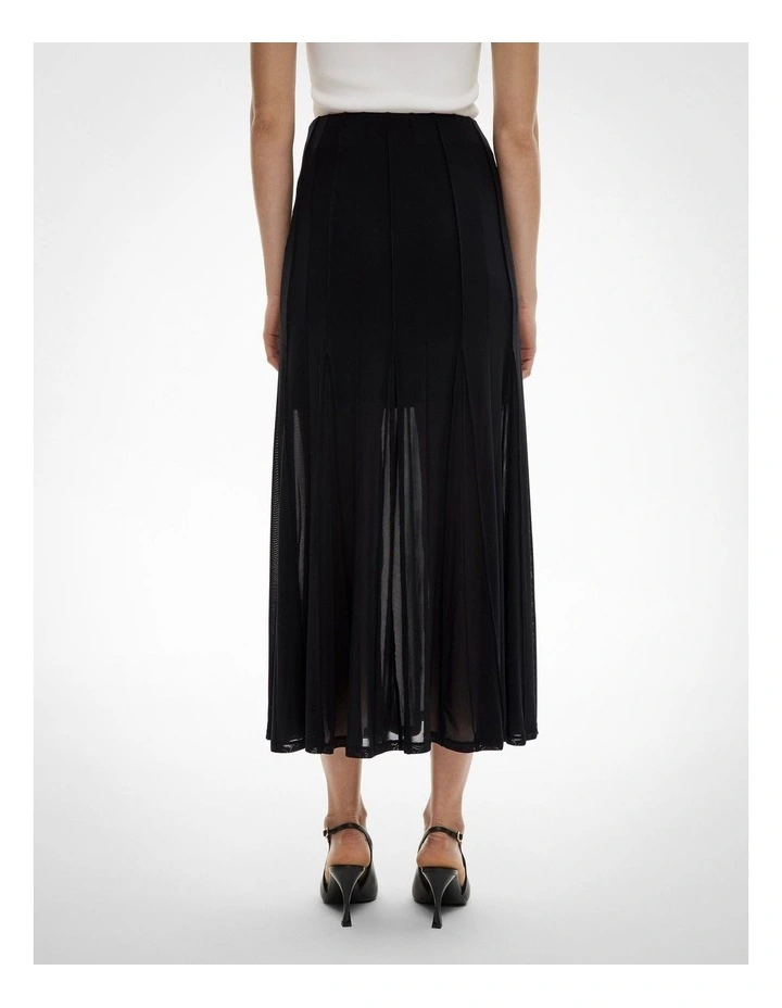 Panelled Mesh Skirt in Black image 5