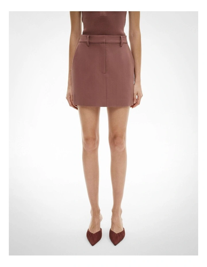 Piped Detail Mini Skirt in Maple Rose image 1