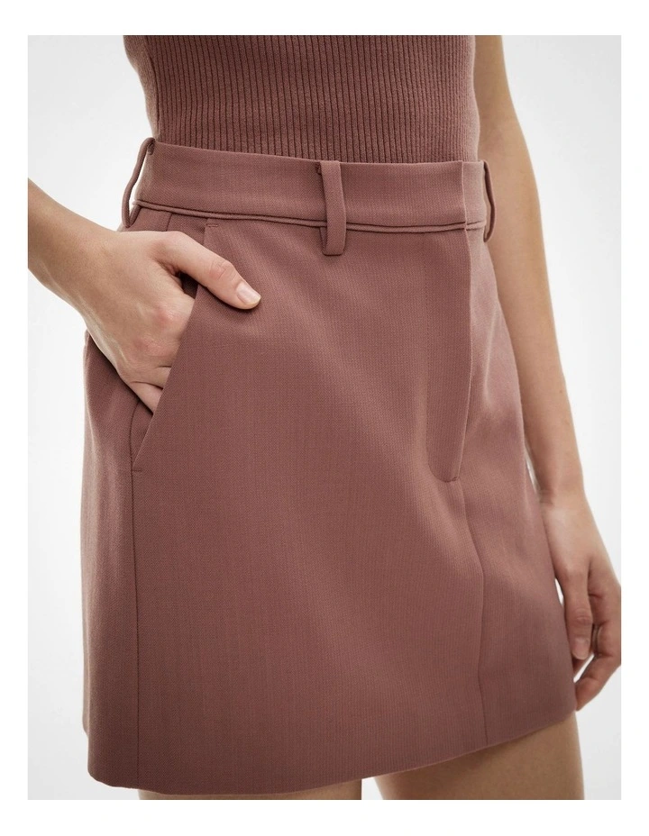 Piped Detail Mini Skirt in Maple Rose image 3