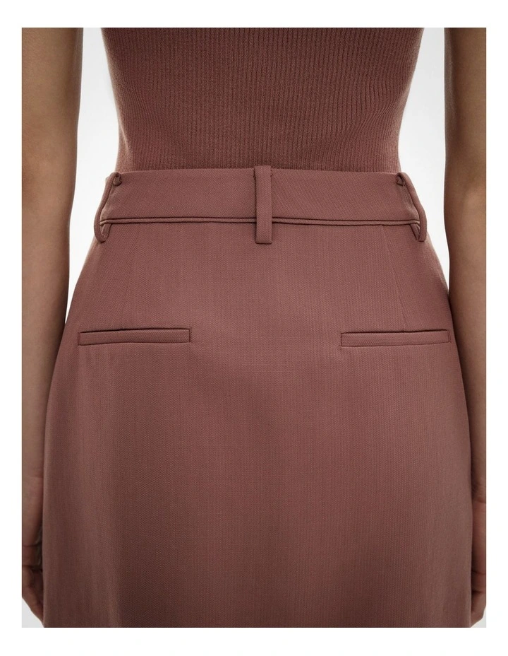 Piped Detail Mini Skirt in Maple Rose image 4