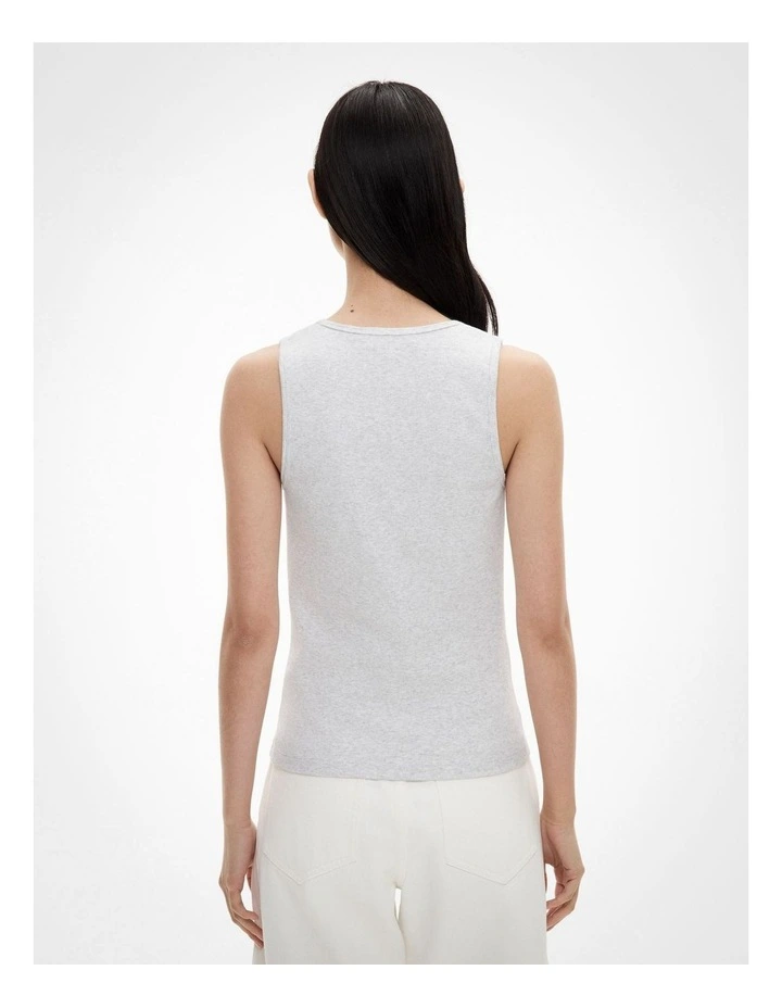 Scoop Rib Tank Top in Soft Silver Marle image 5
