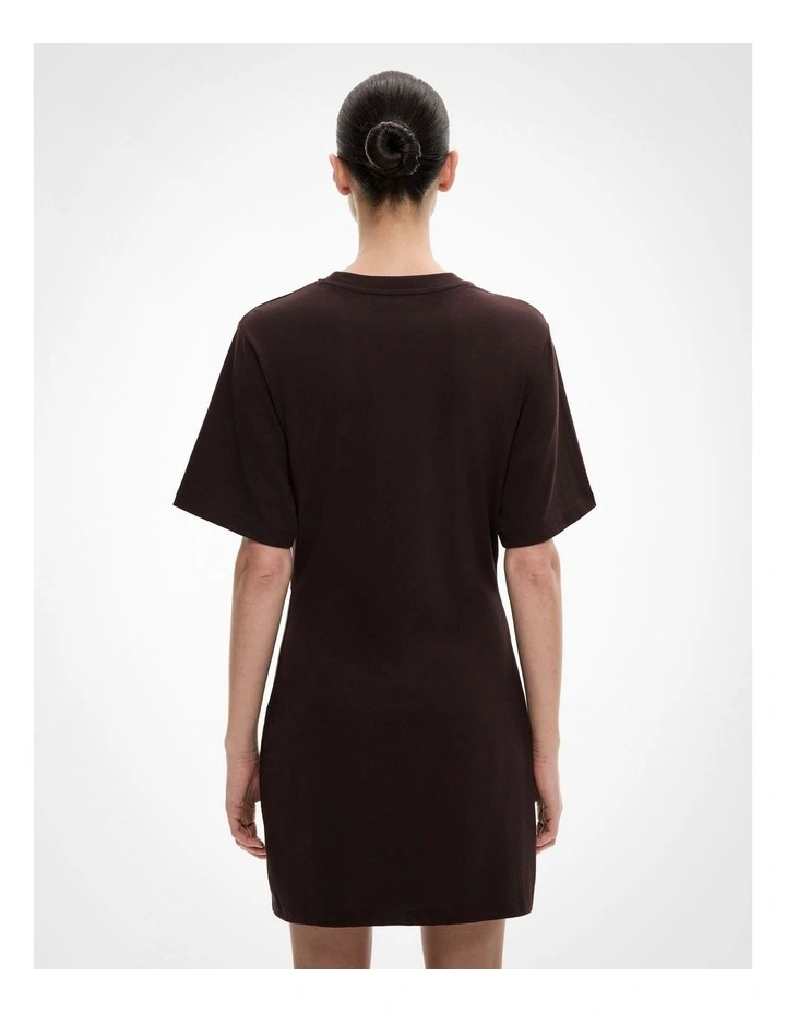 Trim Detail Tee Dress in Espresso image 5
