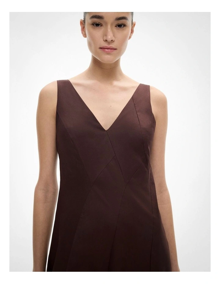 Seam Detail Dress in Espresso image 3