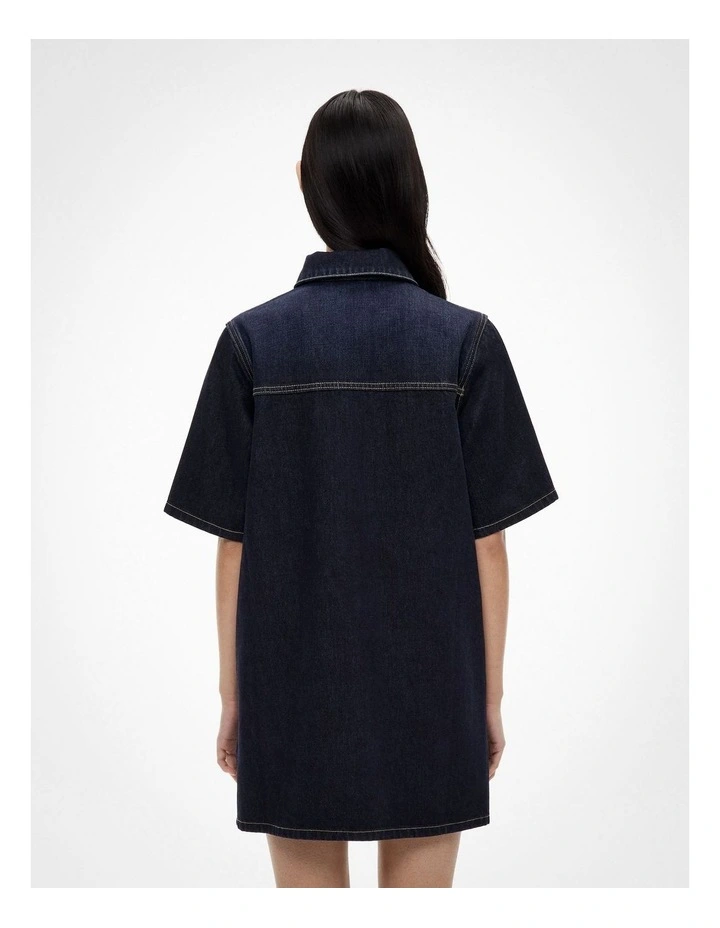 Denim Tee Dress in Raw Denim image 5