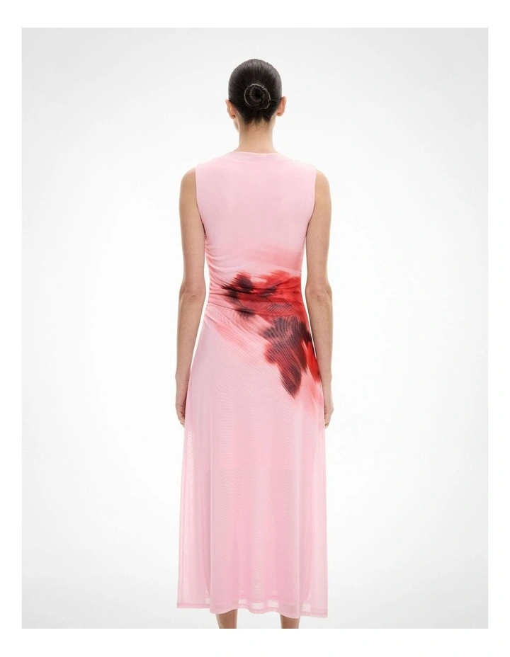Mesh Drape Tank Dress in Blush Floral image 4