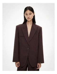 Piped Pocket Blazer in Espresso
