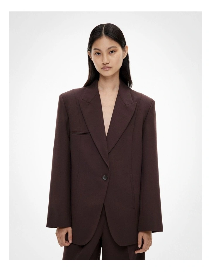 Piped Pocket Blazer in Espresso image 1