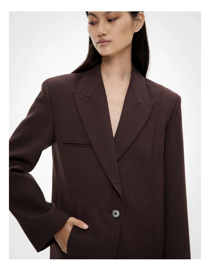 Piped Pocket Blazer in Espresso image 4