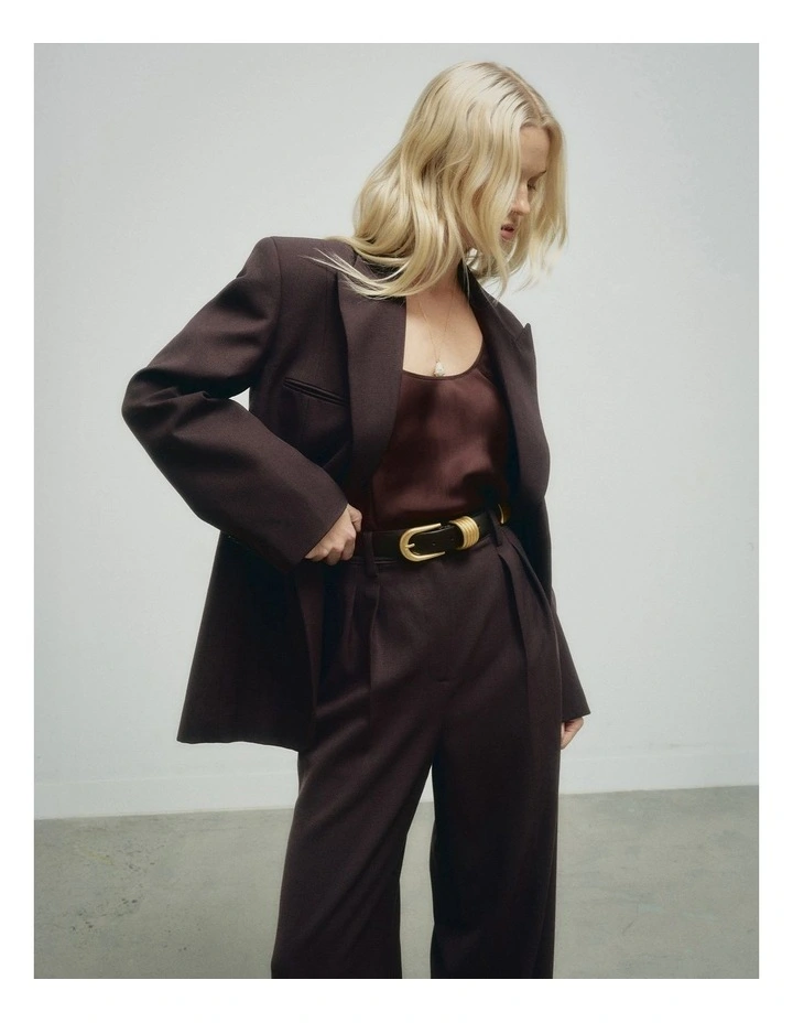 Piped Pocket Blazer in Espresso image 6