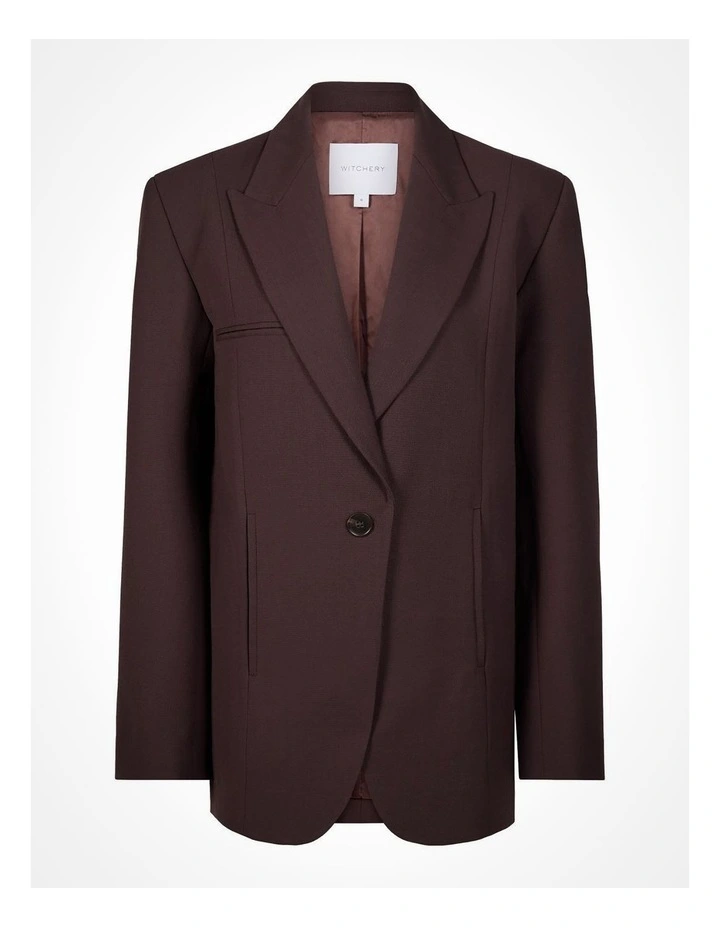 Piped Pocket Blazer in Espresso image 7