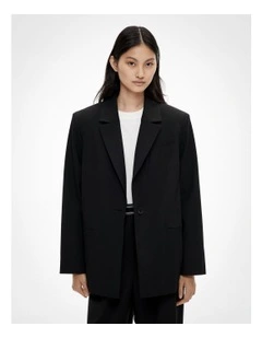 Cross Back Blazer in Black