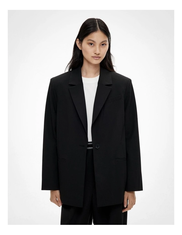 Cross Back Blazer in Black image 1