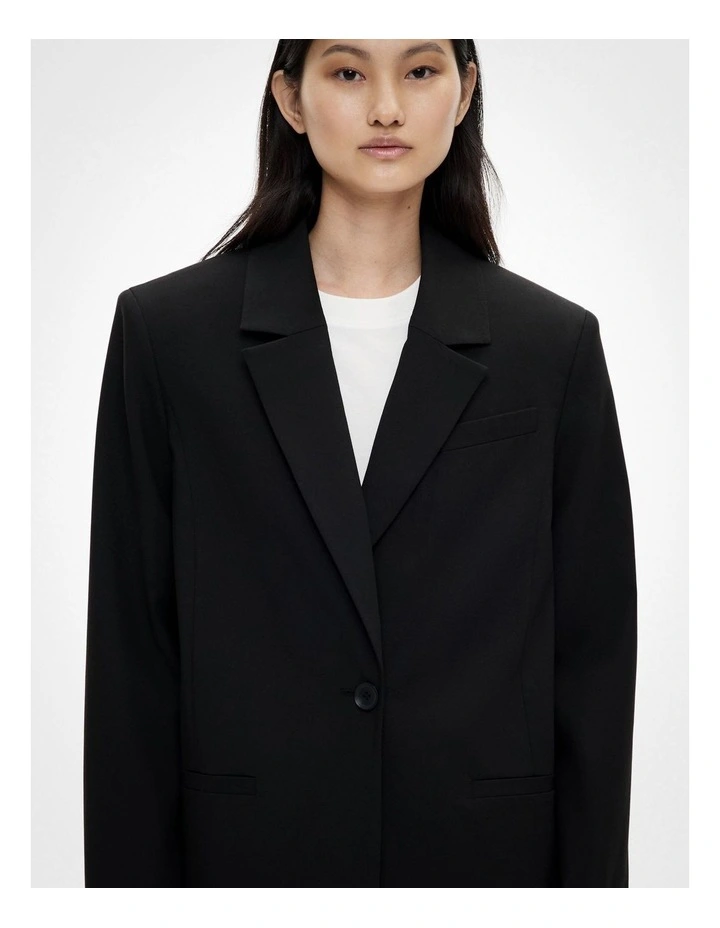 Cross Back Blazer in Black image 4