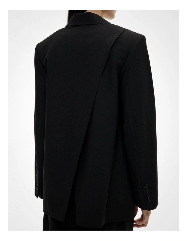Cross Back Blazer in Black image 6