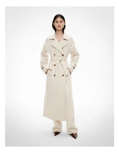 Denim Trench Jacket in Bone