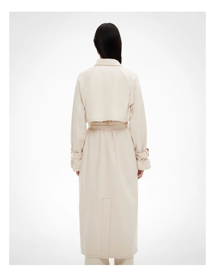 Denim Trench Jacket in Bone image 7