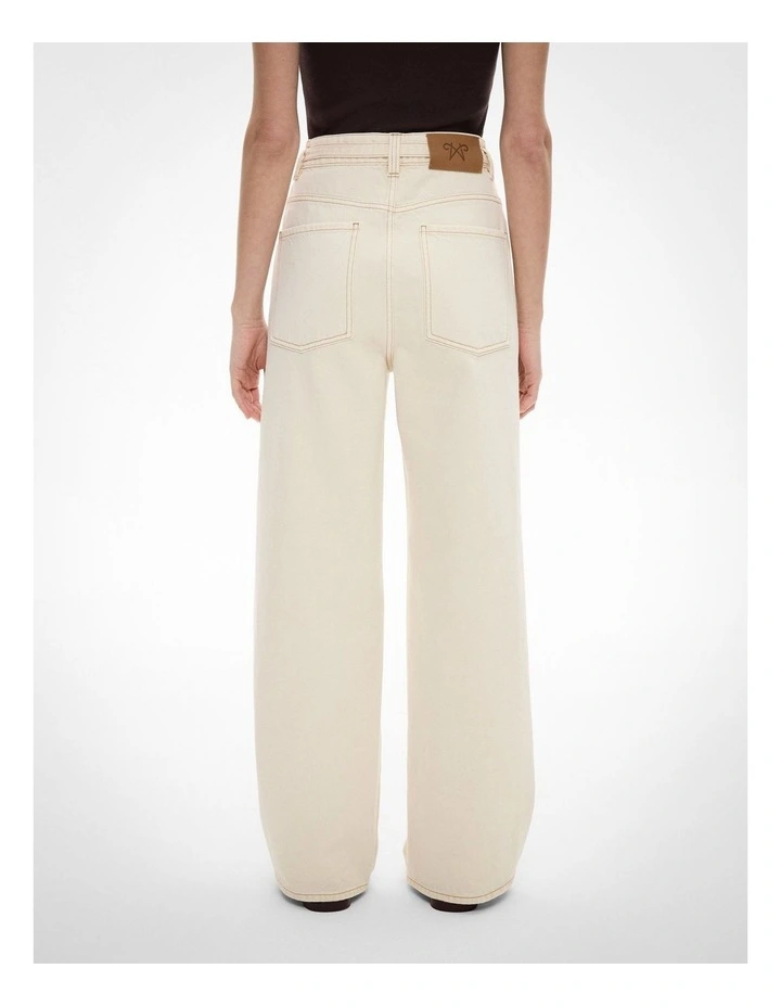 Belt Detail Jeans in Bone image 6
