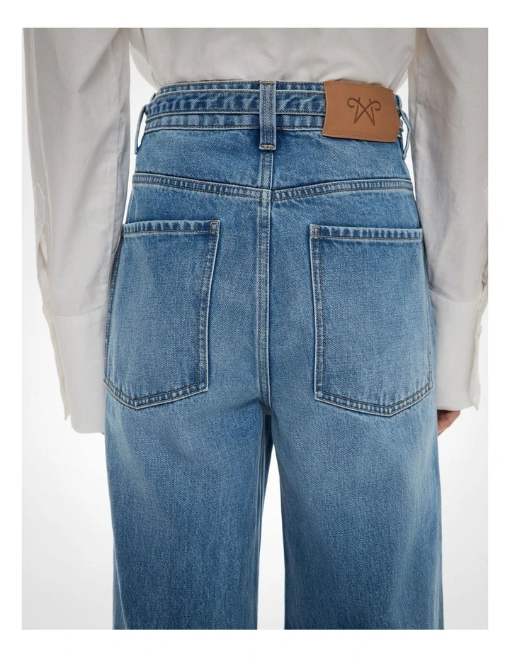 Belt Detail Jeans in Indigo image 5