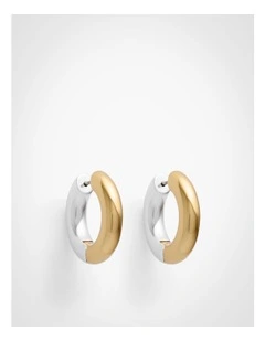 Maggie Hoop Earrings in Mixed Metal