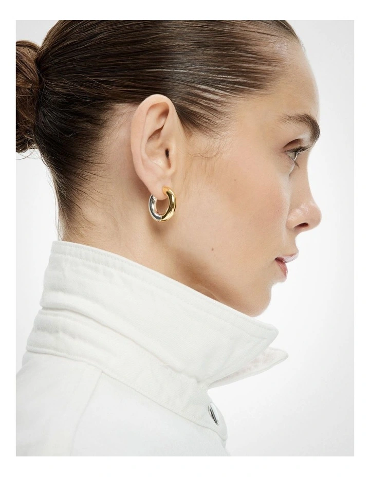 Maggie Hoop Earrings in Mixed Metal image 2