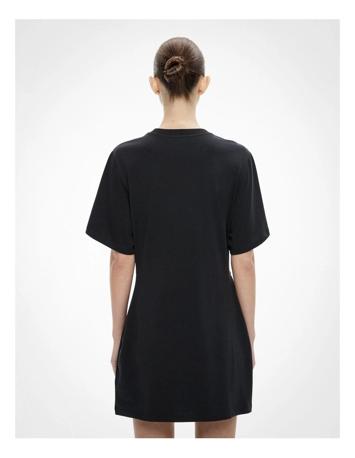 Trim Detail T-shirt Dress in Black image 4