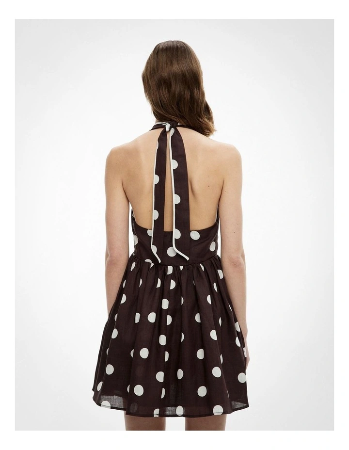 Spot Halter Mini Dress in Espresso Spot image 6