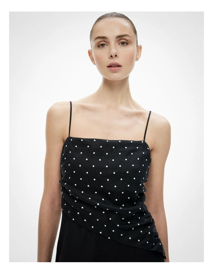 Spot Bodice Maxi Dress in Black Spot image 3