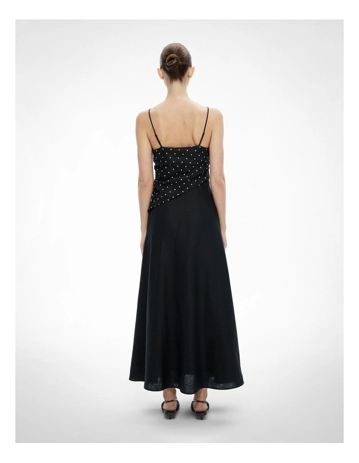 Spot Bodice Maxi Dress in Black Spot image 4