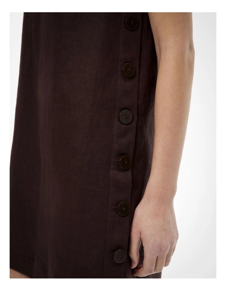 Button Side Dress in Espresso image 3