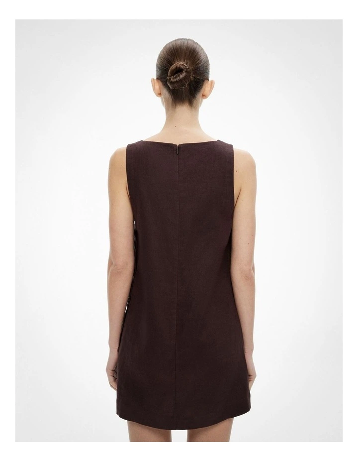 Button Side Dress in Espresso image 4