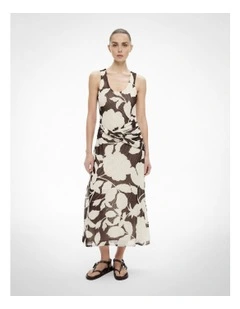 Twist Scoop Mesh Dress in Shadow Floral