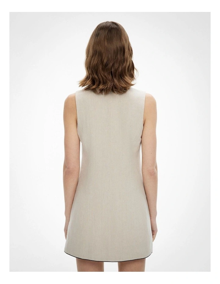 Contrast Piped Dress in Sand image 4