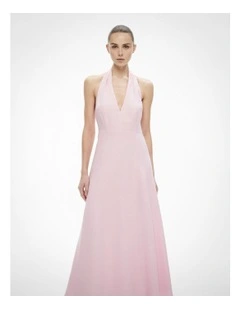 Halter Maxi Dress in Powder