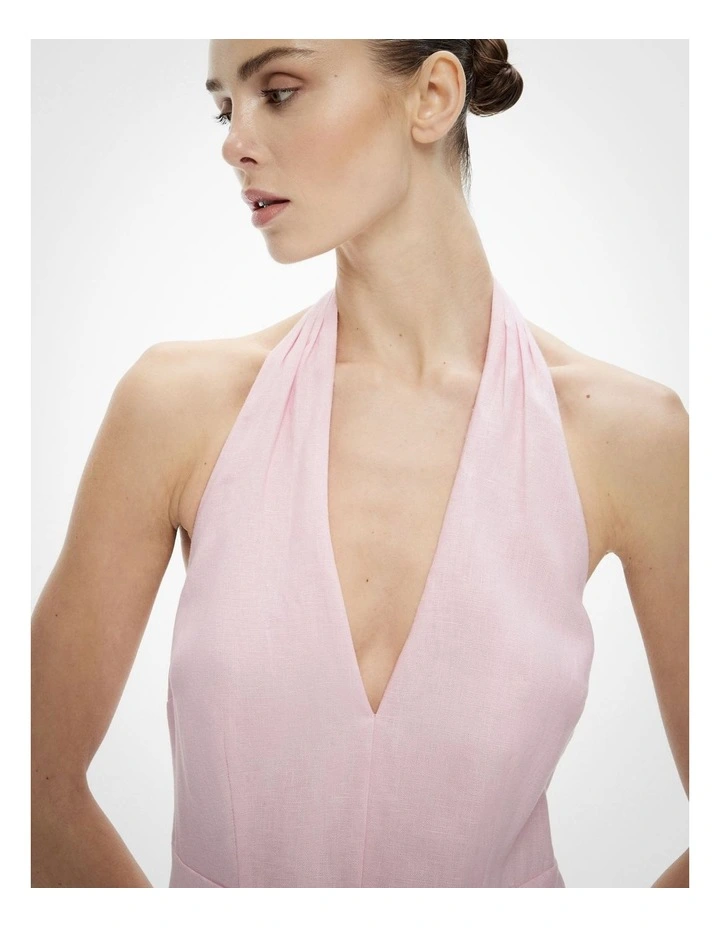 Halter Maxi Dress in Powder image 3