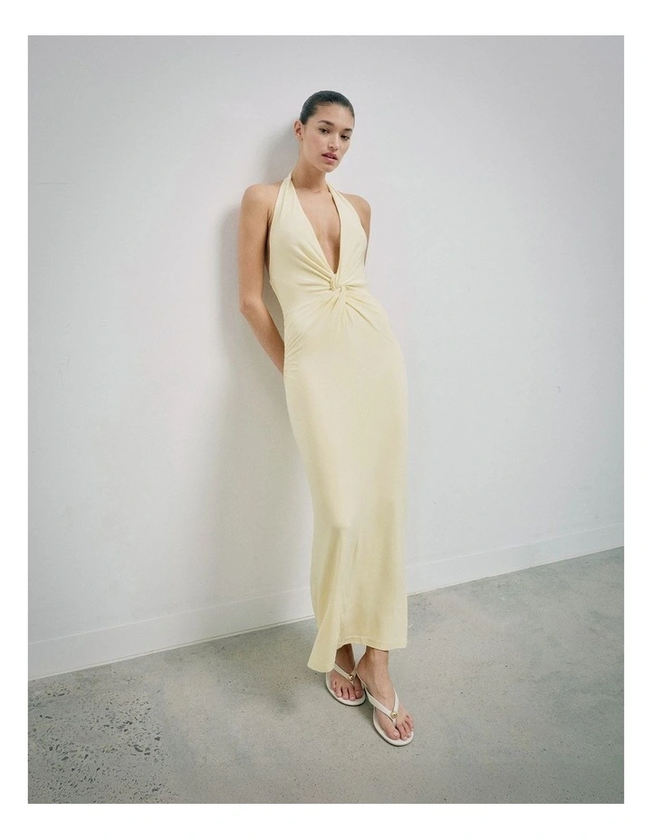 Twist Jersey Dress in Lemonade image 2