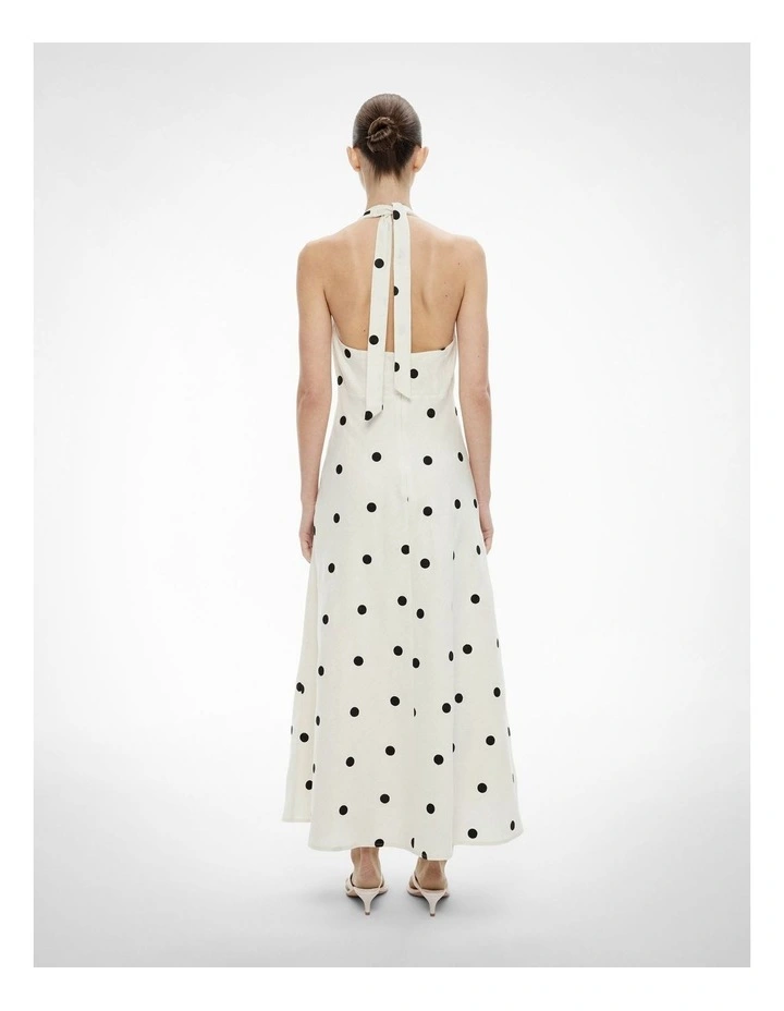 Spot Halter Maxi Dress in Chalk Spot image 4