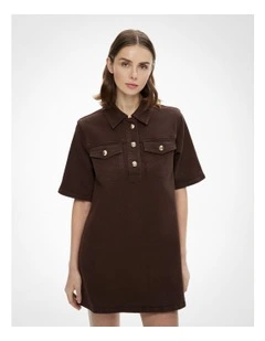 Denim T-shirt Dress in Espresso