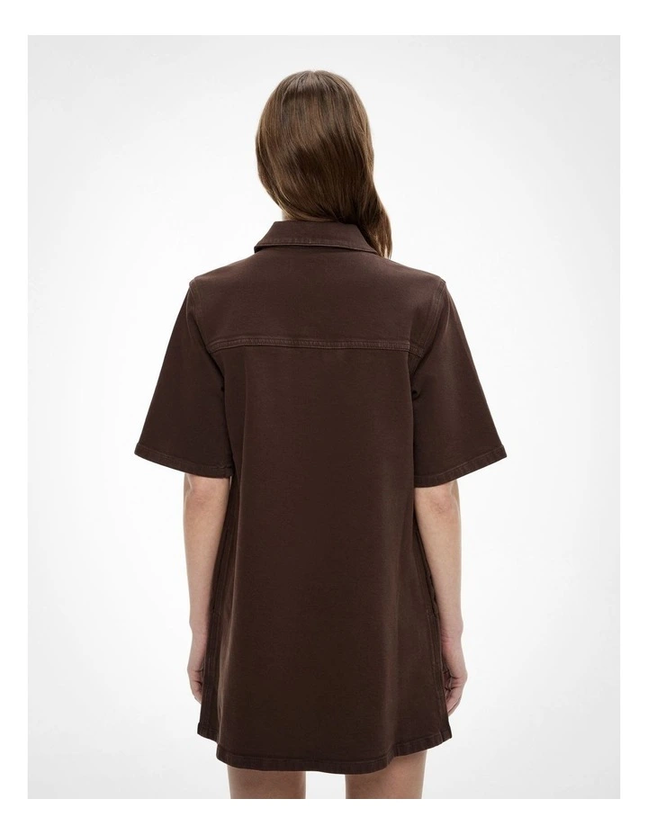 Denim T-shirt Dress in Espresso image 5