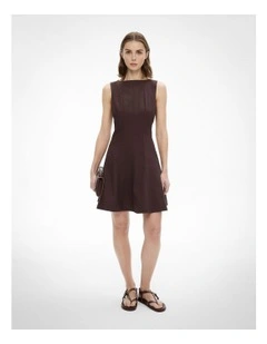 Panelled Mini Dress in Espresso