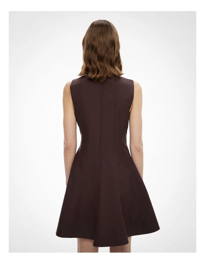 Panelled Mini Dress in Espresso image 4