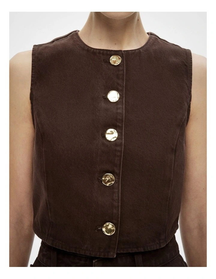 Denim Vest in Espresso image 3