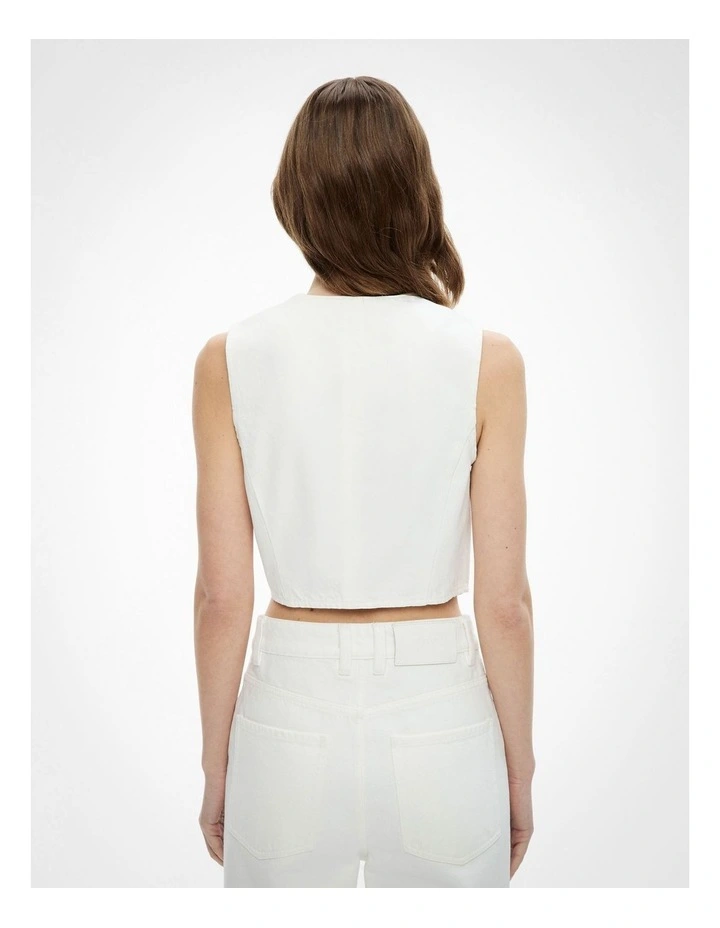 Denim Vest in Parchment image 4