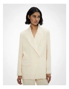 Overlap Button Blazer in Lemon Butter